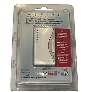 Cooper Aspire White Satin/Gray Smart Dimmer Switch 600W-120V AC Model 9534WS